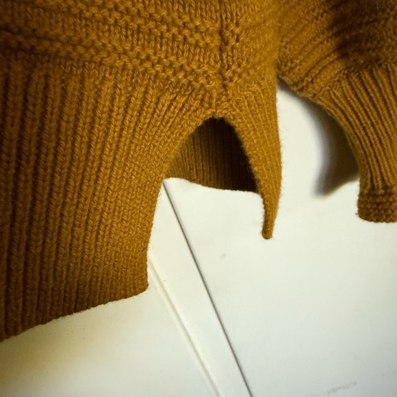 Madewell‎ Gold Ruffle Merino Wool Blend Sweater Size Medium - Picture 7 of 13